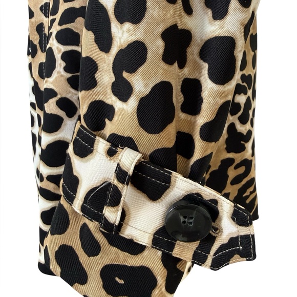 Cache Leopard Print Trench Coat Jacket Belted Animal Print Size S - Picture 13 of 13